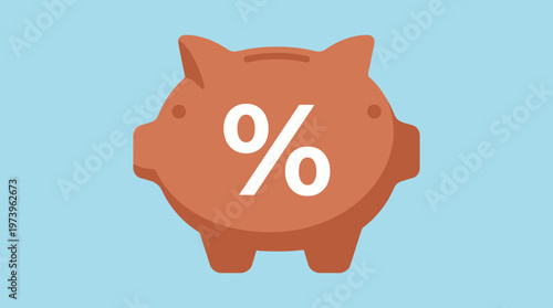 Piggy Bank with Tax Percentage Symbol