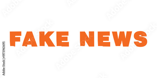 Fake news bold text banner misinformation concept in brush art