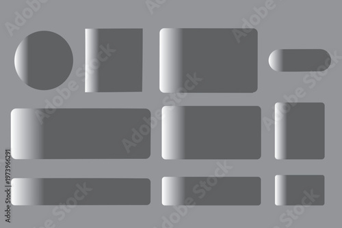 Liquid Glass Button Interface Set.Translucent fluid interaction elements, artistic representation of refractive glass surfaces and liquid-like digital buttons on a neutral background.
