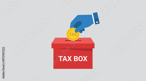 Hand Dropping Coin into Tax Box