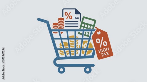 Shopping Cart with High Tax Symbols