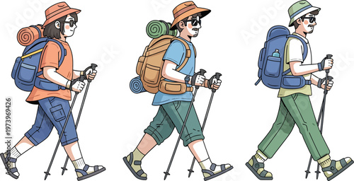 Hiking and Trekking Character Set