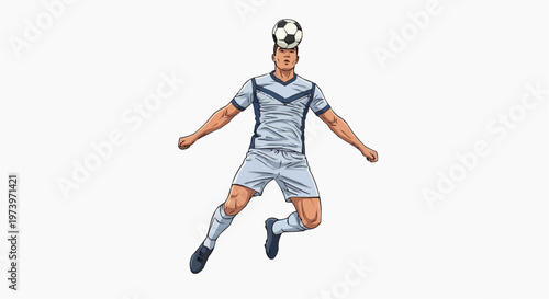 Young woman in jeans joyfully listening to music while jumping and playing soccer