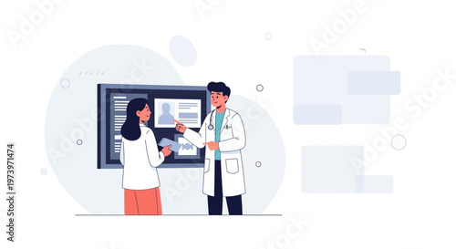 Doctors Discussing Medical Data on Board