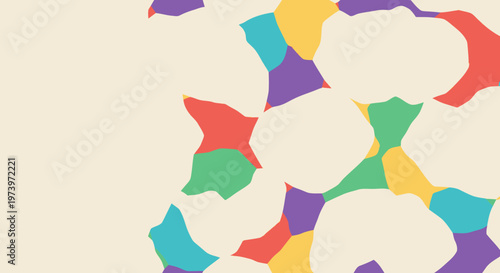 Abstract Colorful Shapes on Beige Background for Modern Design.