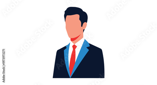 Professional Businessman Wearing Suit and Tie, Modern Minimalist Design.