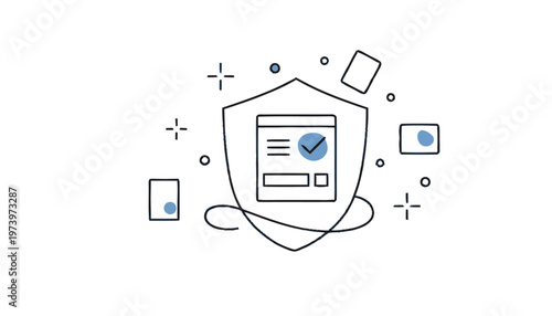 Digital Security Shield Protecting Online Data and Information.