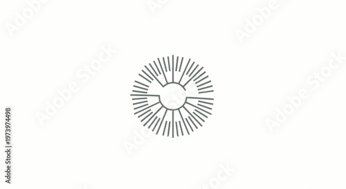 Abstract Geometric Sunburst Design on White Background for Modern Concepts.