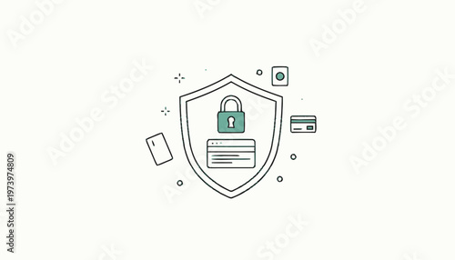 Secure Digital Payment Shield Protecting Credit Card Transactions.