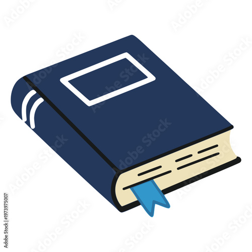 blue book on white background flat color vector illustration template design