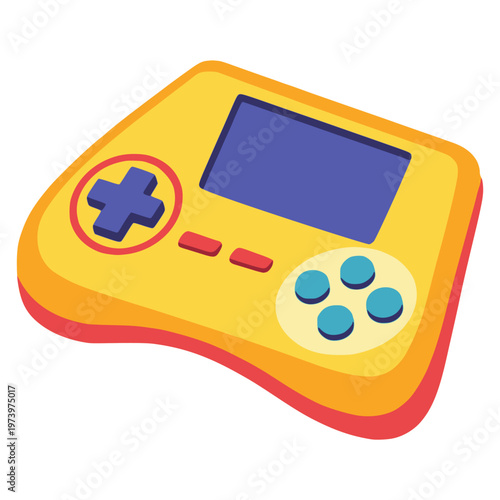 portable video game handheld toy flat color vector illustration template design