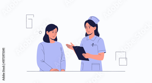 Nurse consulting with worried patient about medical results, healthcare concept