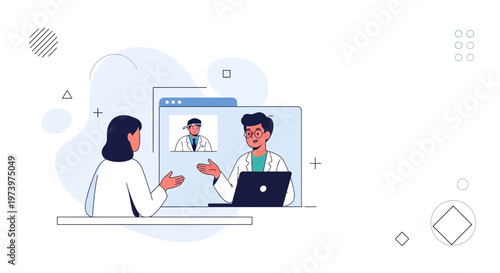 Online Doctor Consultation: Patient Talking to Doctor via Video Call