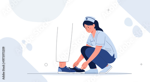 Nurse Tying Shoelaces for Patient: Care, Compassion, and Assistance
