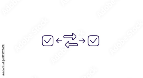 Simple Checkbox Arrows Illustrating Process, Progress, and Approval.
