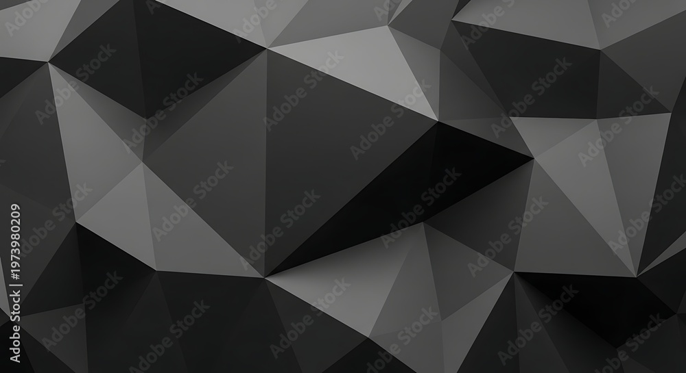 Fototapeta premium Abstract background with dark gray geometric triangular shapes and facets