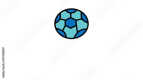 an animation of a ball bouncing from top to bottom. with a white background