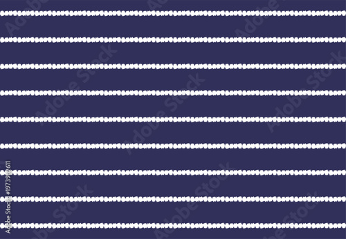 紺地に白の小さなドットが横並びのストライプ背景・マリン感のあるネイビーボーダーパターン