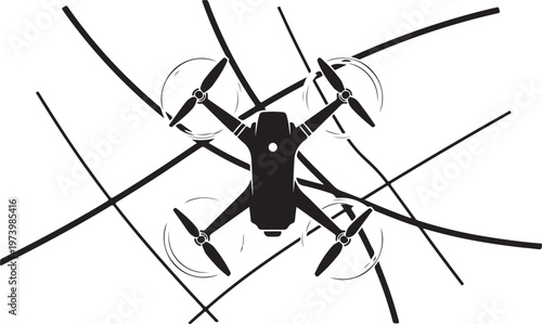 Drone Technology with Rotating Blades and Propellers