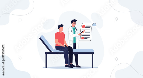 Doctor Consulting Patient, Medical Checkup, Healthcare Consultation, Doctor Explaining Results