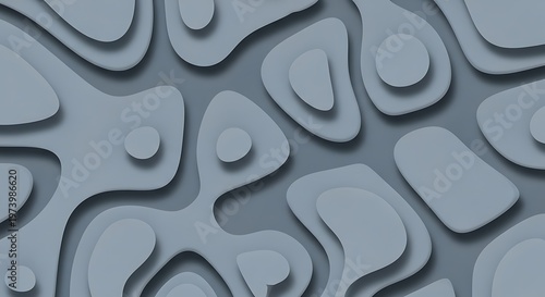 Abstract topographic map design in muted blues and soft gradient effect