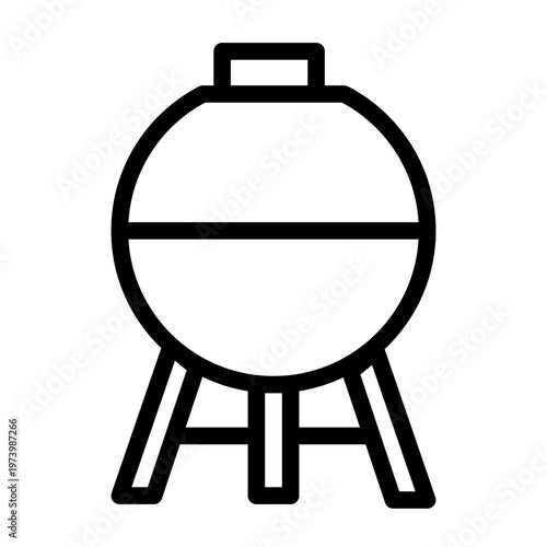 Barbecue Grill icon illustration. This is a vector single icon with a line style. It is suitable for various purposes, including website design, mobile app design, and logo design.