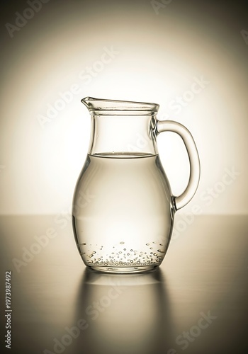 Elegant water jug with minimalist studio lighting and soft warm gradient