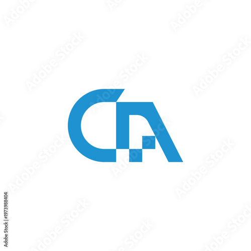 letter ca dots blue tech simple geometric logo vector