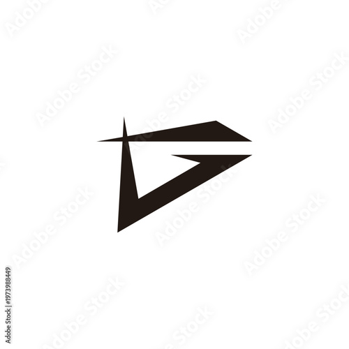 letter g sharp geometric grunge design logo vector