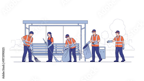 Community Cleanup Crew: A dedicated group of individuals unites to maintain the cleanliness and order of their community, embodying a strong sense of civic duty and pride.