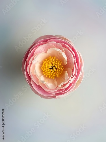Detailed Peony Blossom Close-Up on a Muted Background for Floral Designs
