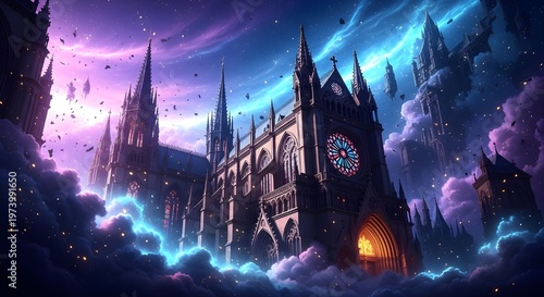 Serene Church Under Starry Night Sky