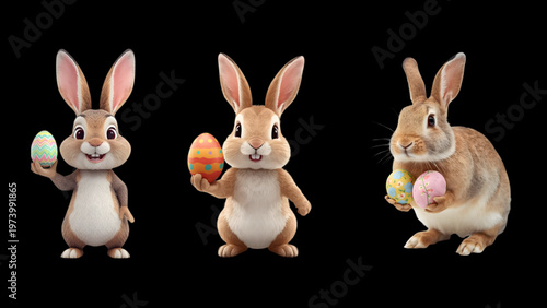 illustration of a rabbit with an egg in its hand