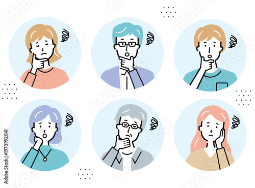 私服の悩む人の表情パターン