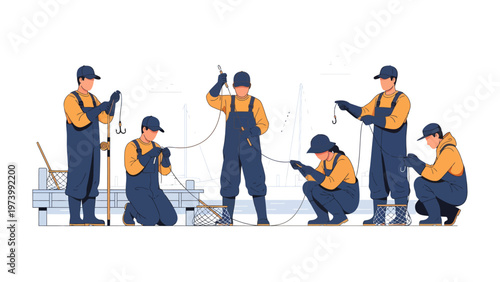 Industrial Harmony: Skilled workers in a collaborative setting, each dedicated to their craft. They showcase precision and teamwork.