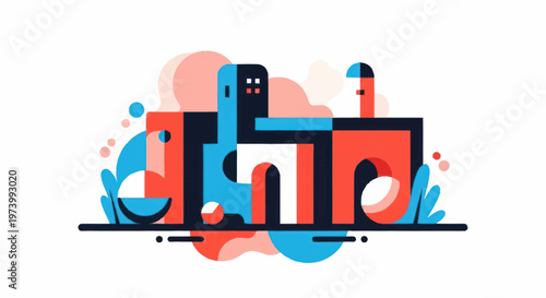 Colorful abstract graphic design elements.