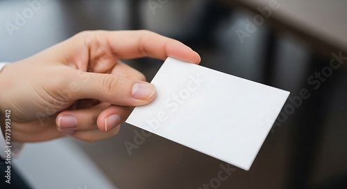 Presenting a Blank Business Card for Professional Networking Purposes