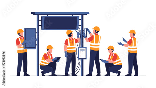 Teamwork in Construction: A team of skilled construction workers collaborate to build a structure, showcasing their expertise and dedication in the field.