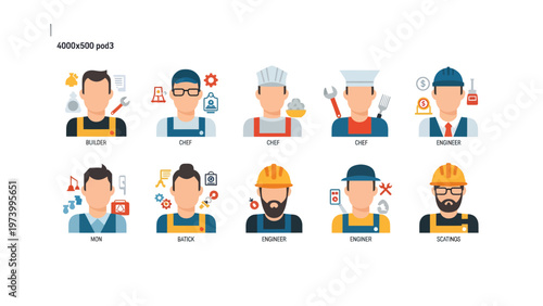 Occupations Portraits Collection: A compilation of diverse occupations, portrayed through stylized portraits, celebrating the breadth of career paths and the people who fill them.