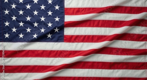 American flag waving with stars and stripes