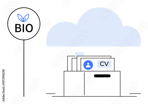 Resume storage. Cloud-based solution ensuring secure, centralized resume storage. Resume data protection for efficient HR processes, hiring platforms, and sustainable job recruitment concepts. Usage