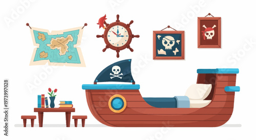 Pirate Ship Toy For Kids Room.