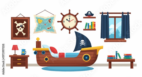 Pirate Ship Toy Indoors Decor.