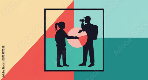 Two business people shaking hands.