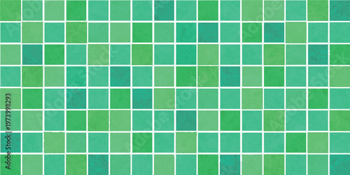 Vibrant Green Mosaic Grid Pattern Background
