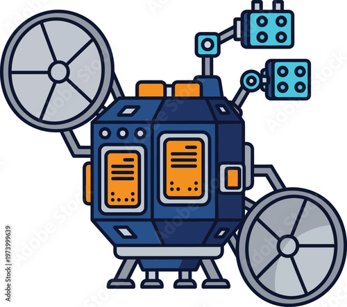 Futuristic Space Rover Exploration Vehicle Illustration.