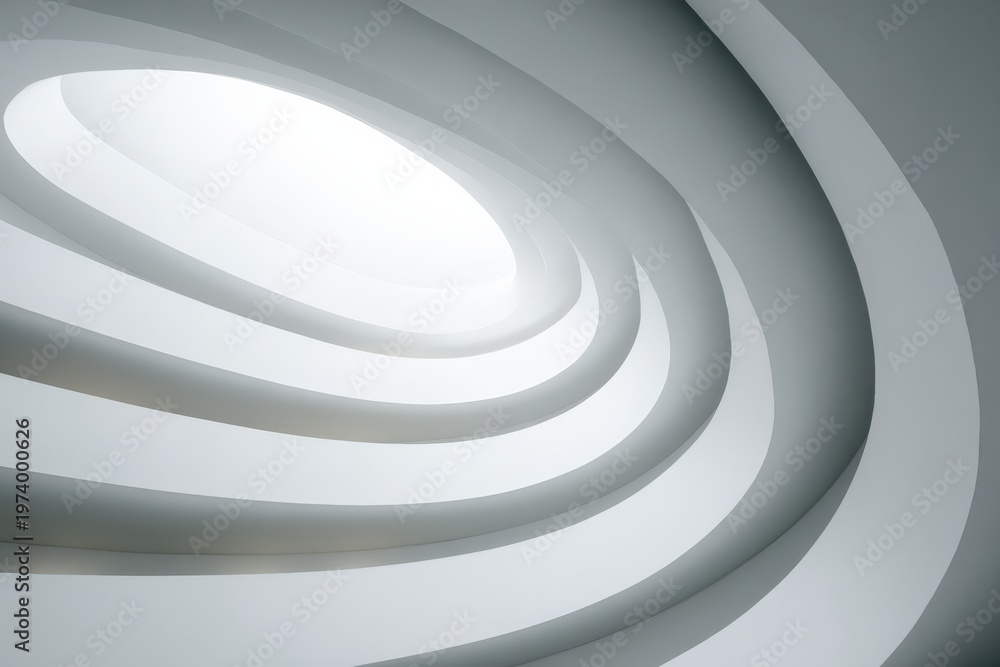 Fototapeta premium Abstract circular gradient design with soft curves and light illumination