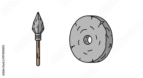 Ancient spear and shield head.