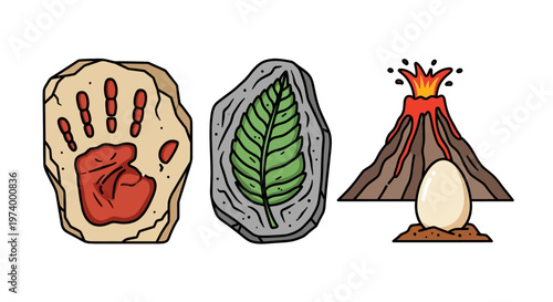 Fossilized Handprint Leaf Volcano.