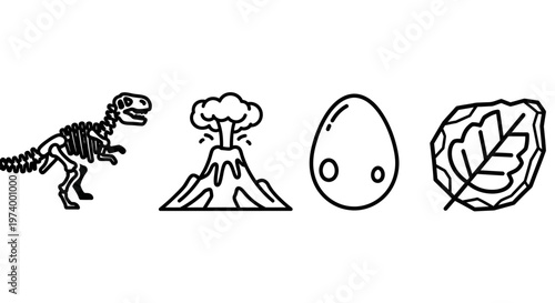 Dinosaur skeleton standing on ground.